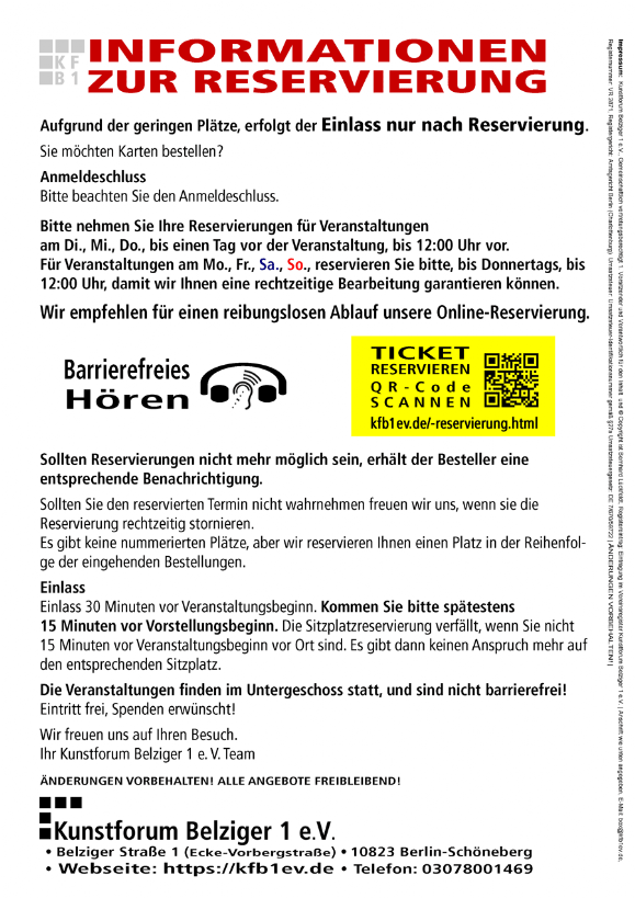 INFORMATIONEN  ZUR RESERVIERUNG IM KFB1